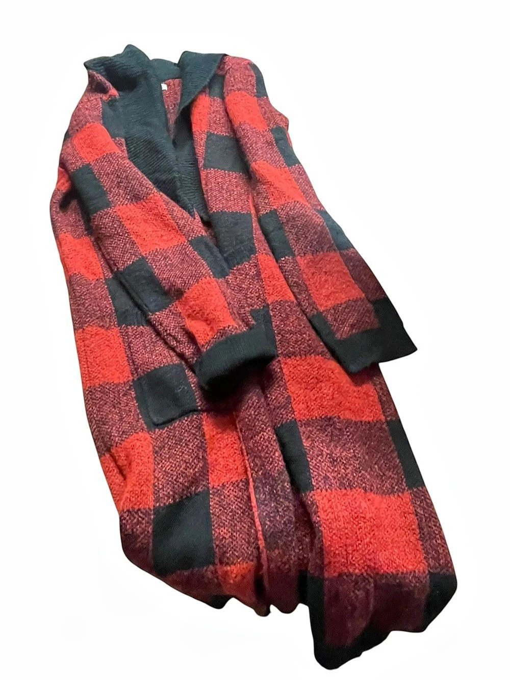 Maurice’s size smal longer Plaid cardigan in Red & Black Size Small